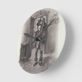 Horloge Ronde Bob Cratchit et Tiny Tim, de "Charles Dickens : (Angle)