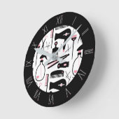 Horloge Ronde Bobby Pin Roman Numerals (Angle)