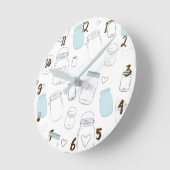 Horloge Ronde Bocaux Mason rustiques de campagne (Angle)