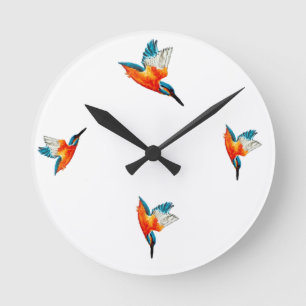 Horloge Ronde Boeuf d'art volant Kingfish