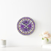 Horloge Ronde Boho Mosaic Tuile Violette - (Maison)