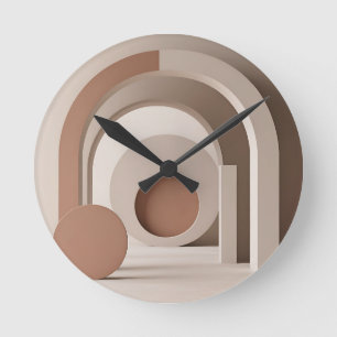 Horloge Ronde Boho Neutre Arch Géométrique Moderne