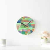 Horloge Ronde Boho Rectangles (Maison)