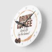 Horloge Ronde Boire du café (Angle)