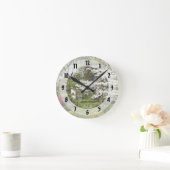 Horloge Ronde Bois de chien en fleurs (Maison)