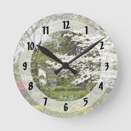 Horloge Ronde Bois de chien en fleurs (Recto)