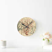 Horloge Ronde Bois et petit corail (Maison)