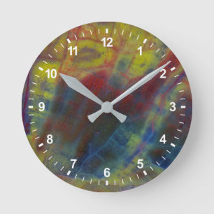 Horloge Ronde Bois pétrifié Horizontal