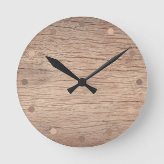 Horloge Ronde Bois rustique moderne