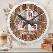 Horloge Ronde Bois rustique moderne 3 photos