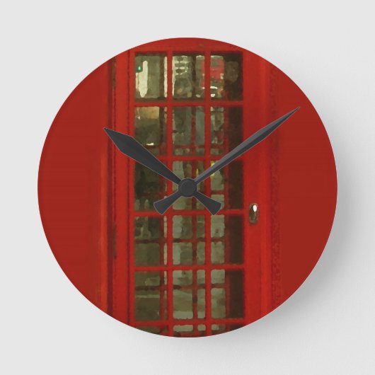 Horloge Ronde Boîte téléphonique rouge vintage (Recto)