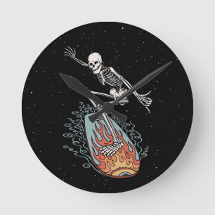 Horloge Ronde Bonehead Board Dude