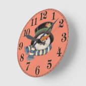 Horloge Ronde Bonhomme de neige  (Angle)