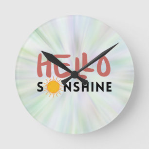 Horloge Ronde Bonjour Sonshine, Sun Rays, Vues d'été