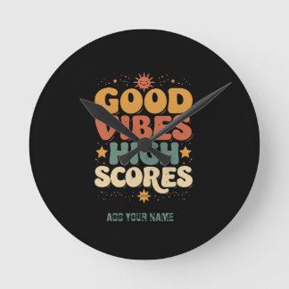 Horloge Ronde Bonne ambiance et scores élevés Rétro 70 Custom Ty