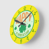 Horloge Ronde Bonne Saint Patrick's Day (Angle)