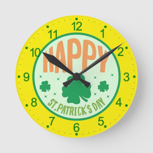 Horloge Ronde Bonne Saint Patrick's Day (Recto)