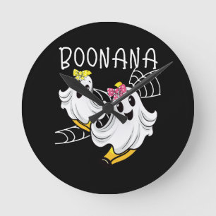 Horloge Ronde Boonana Fantôme Mignon Banane Halloween