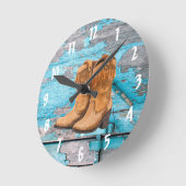 Horloge Ronde Boots de Wall Clock Blue (Angle)