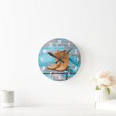 Horloge Ronde Boots de Wall Clock Blue (Maison)