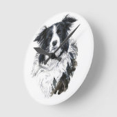 Horloge Ronde Border Collie Clock (Angle)