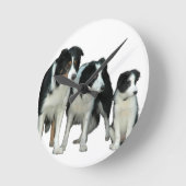 Horloge Ronde Border Collie Dogs (Angle)