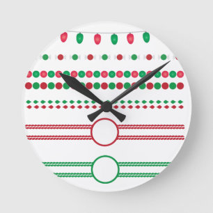 Horloge Ronde bordures de noël cadre vacances