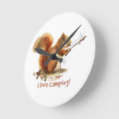 Horloge Ronde BORN TO GO CAMPING Fun Squirl Cute Animal quota (Angle)
