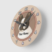 Horloge Ronde Boston Terrier (Angle)