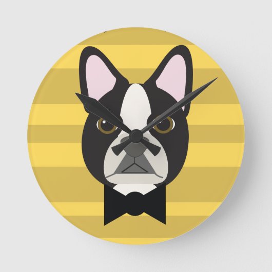 Horloge Ronde Boston Terrier (Recto)