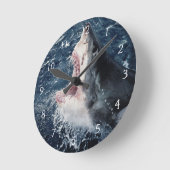 Horloge Ronde Bouche élevée de requin ouverte (Angle)