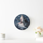 Horloge Ronde Bouche élevée de requin ouverte (Maison)