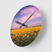 Horloge Ronde Boucle de mur du terrain de tournesol (Angle)