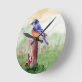 Horloge Ronde Boucle murale Bluebird Song (Angle)