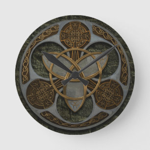 Horloge Ronde Bouclier de trinité celtique