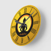 Horloge Ronde Bouddha d'or et pleine conscience, méditation / bo (Angle)