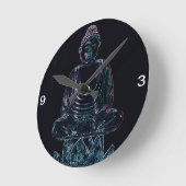 Horloge Ronde Bouddha rougeoyant (Angle)