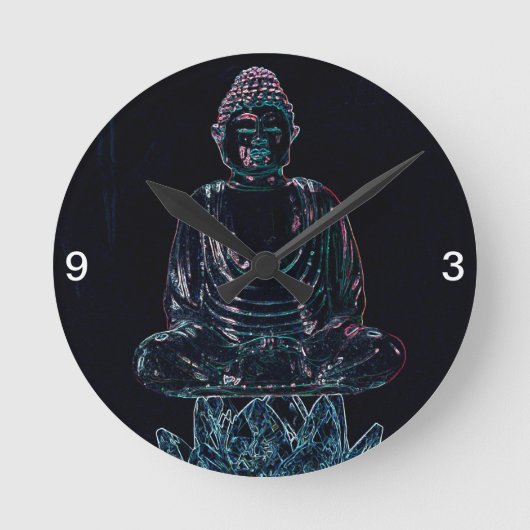 Horloge Ronde Bouddha rougeoyant (Recto)