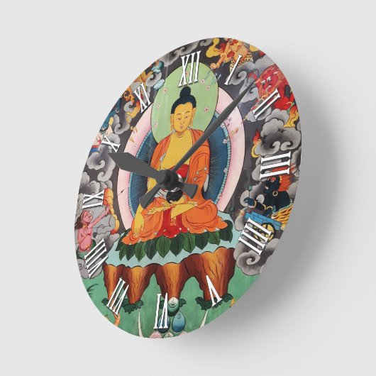 Horloge Ronde Bouddha Shakyamuni, Bouddhisme tibétain, Népal (Angle)