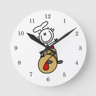 Horloge Ronde Boulanger avec rouleau à pâtisserie