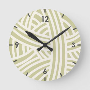 Horloge Ronde Boule Abstraite de Fer Stylisée Celery Green
