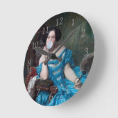 Horloge Ronde Boule de gomme Diva en satin bleu (Angle)