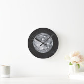 Horloge Ronde boule disco argent (Maison)