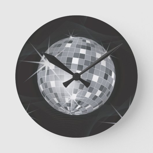 Horloge Ronde boule disco argent (Recto)
