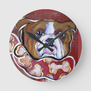 Horloge Ronde Bouledogue