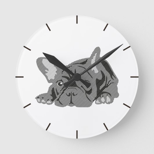 Horloge Ronde Bouledogue de lignes (Recto)
