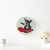 Horloge Ronde Bouledogue français d'iCuddle adorable (Maison)