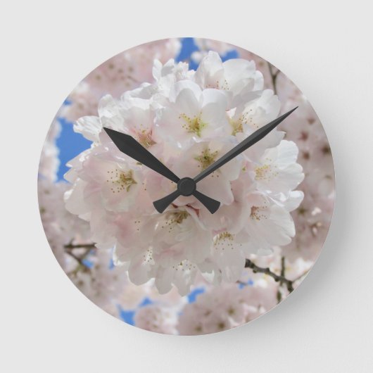 Horloge Ronde Boules De Fleur Rose. (Recto)