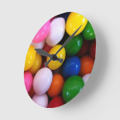 Horloge Ronde Boules de gomme arc-en-ciel (Angle)