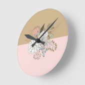 Horloge Ronde Bouquet de colorbloc moderne (Angle)